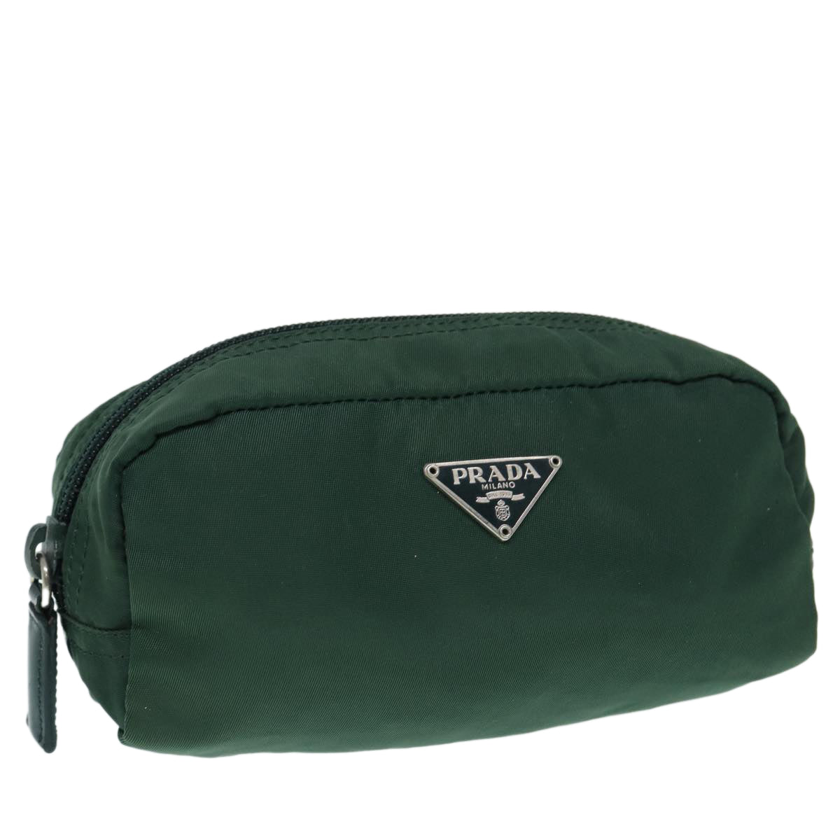 Luxury Prada Pouch Nylon Green Silver  bs17230