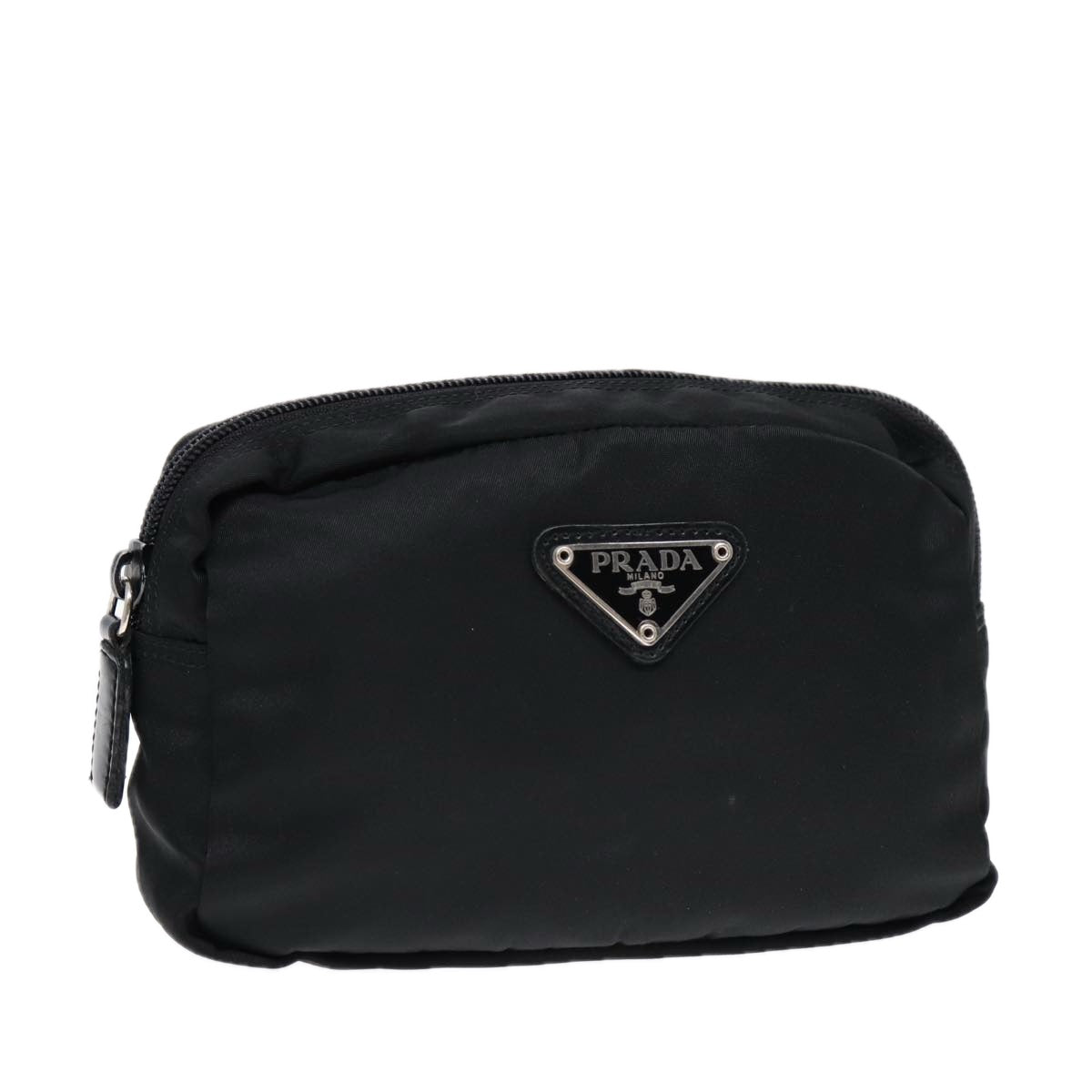 Luxury Prada Pouch Nylon Black Silver  bs17231