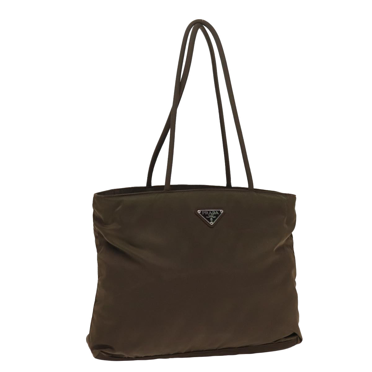 Luxury Prada Tote Bag Nylon Brown Silver  bs17233