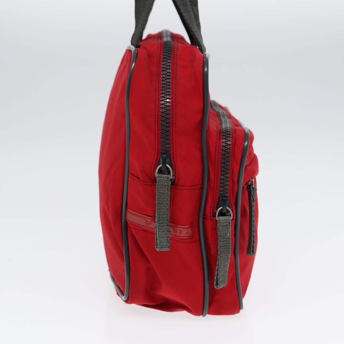 Luxury Prada Sports Hand Bag Nylon Red Silver  bs17237