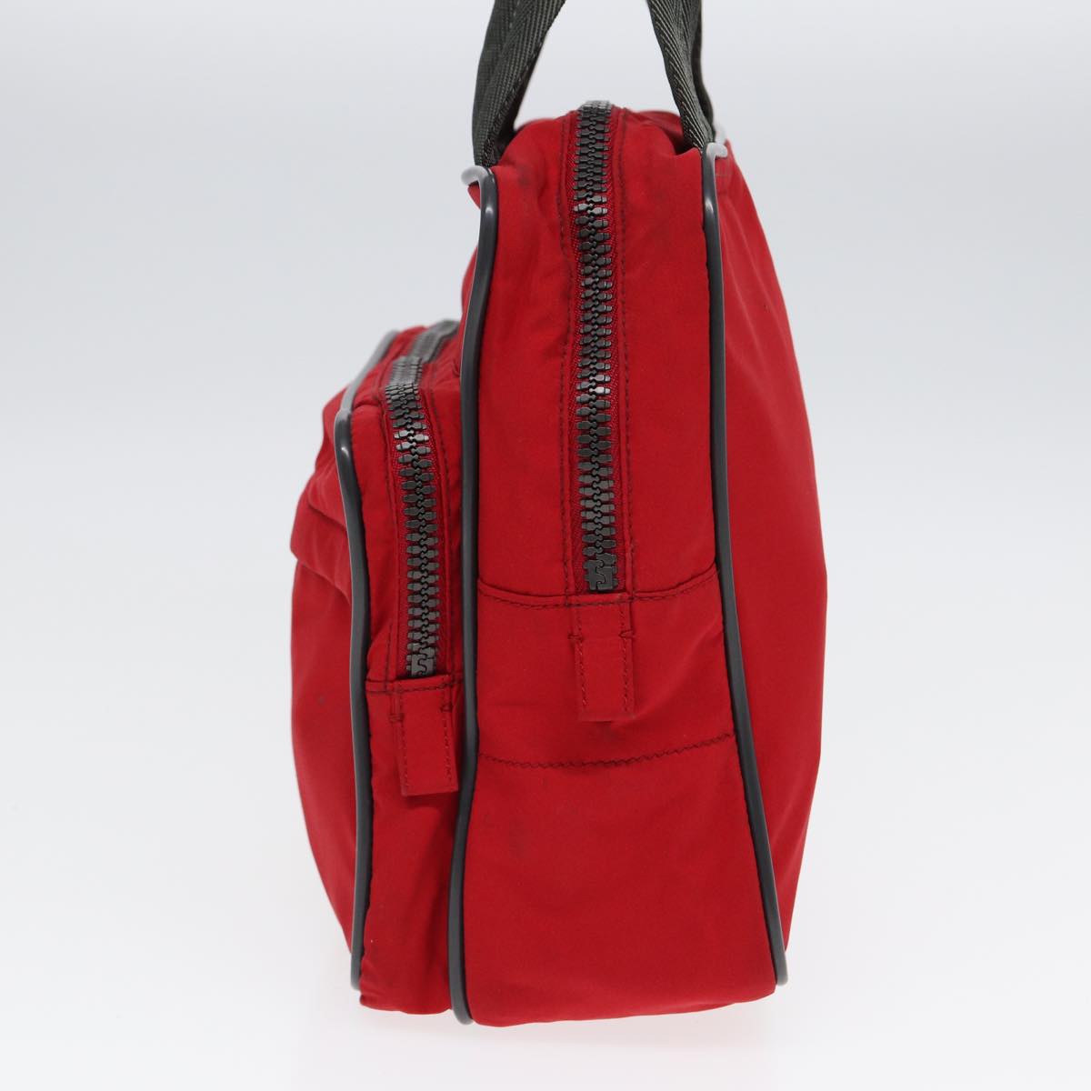 Luxury Prada Sports Hand Bag Nylon Red Silver  bs17237