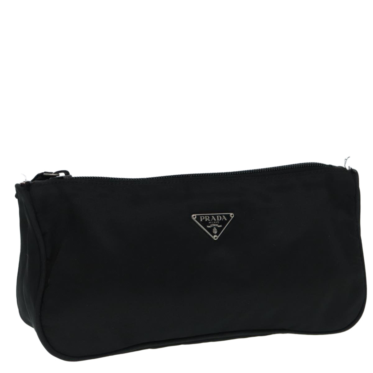 Luxury Prada Accessory Pouch Nylon Black Silver  bs17261