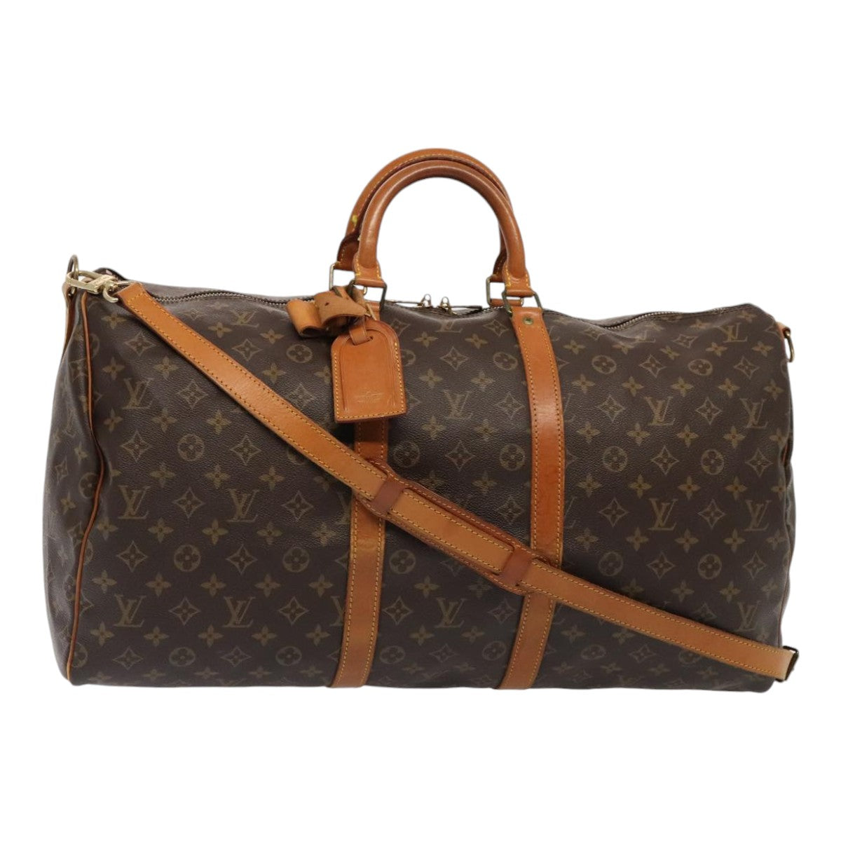 LOUIS VUITTON Monogram Keepall Bandouliere 55 Boston Bag M41414 LV bs17279