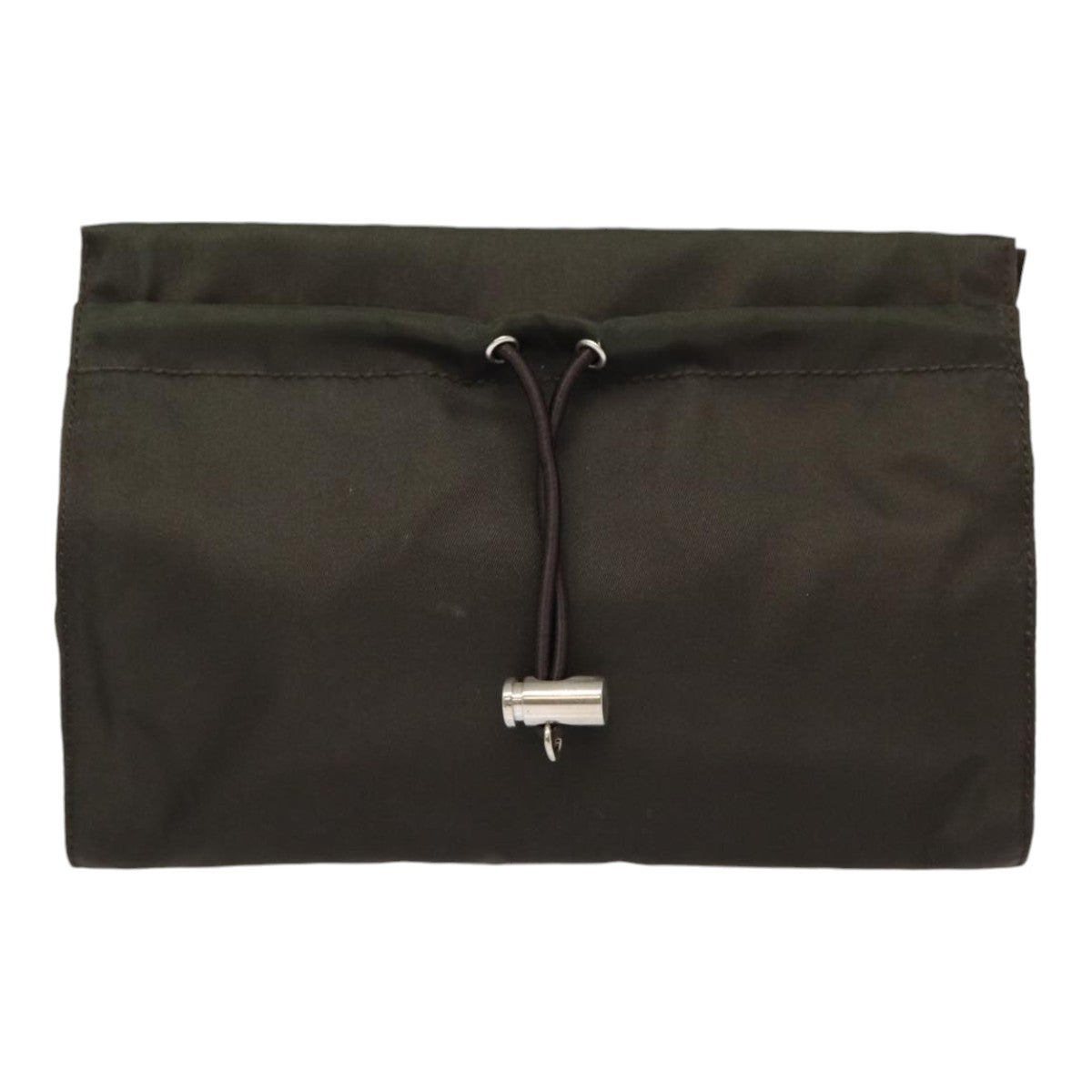 Luxury Prada Pouch Nylon Khaki Silver  bs17339