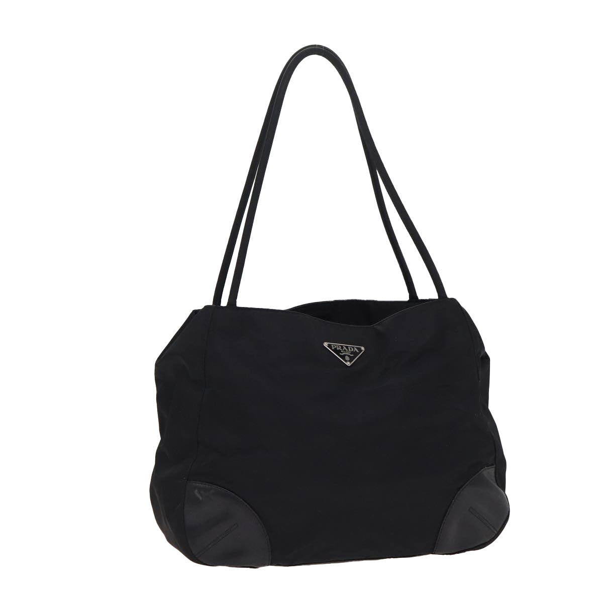 Luxury Prada Tote Bag Nylon Black Silver  bs17340