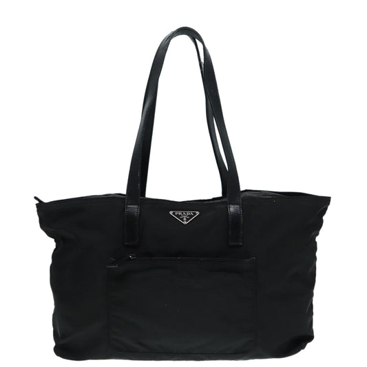 Luxury Prada Tote Bag Nylon Black Silver  bs17347
