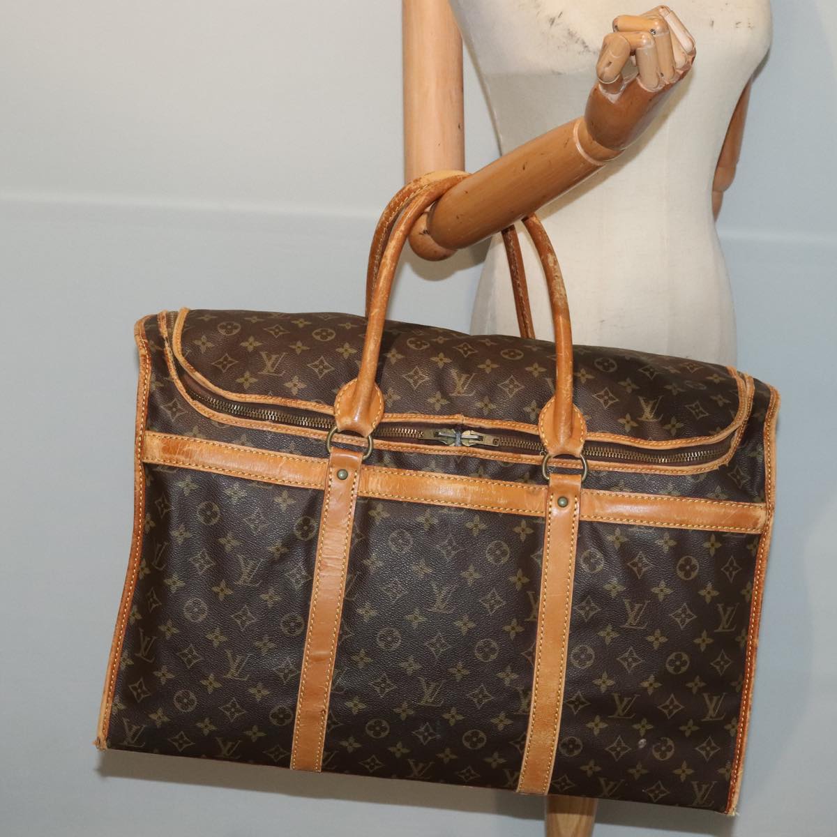 LOUIS VUITTON Monogram Sac Chasseur 55 Boston Bag M41922 LV bs17372