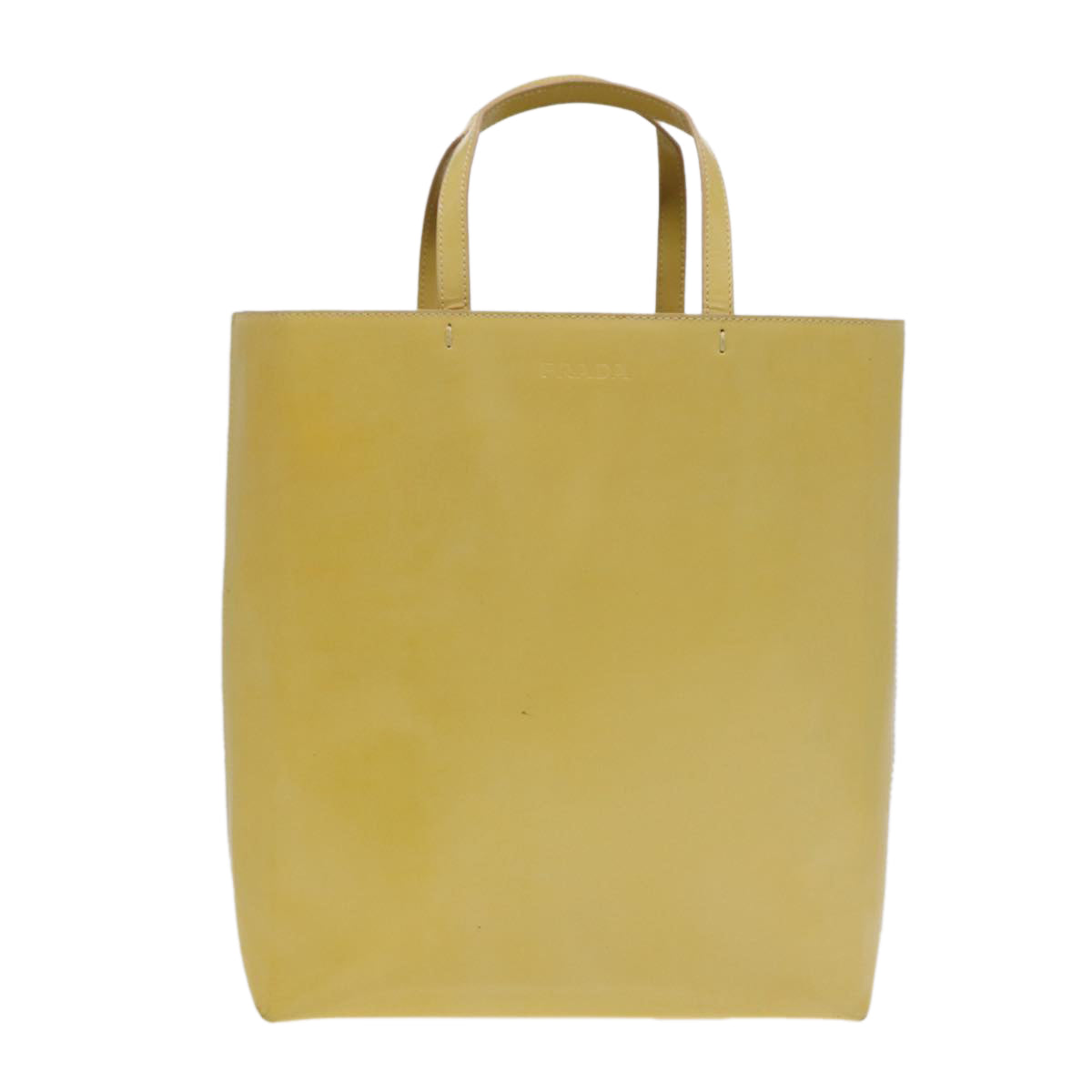 Luxury Prada Hand Bag Enamel Yellow Silver  bs17418