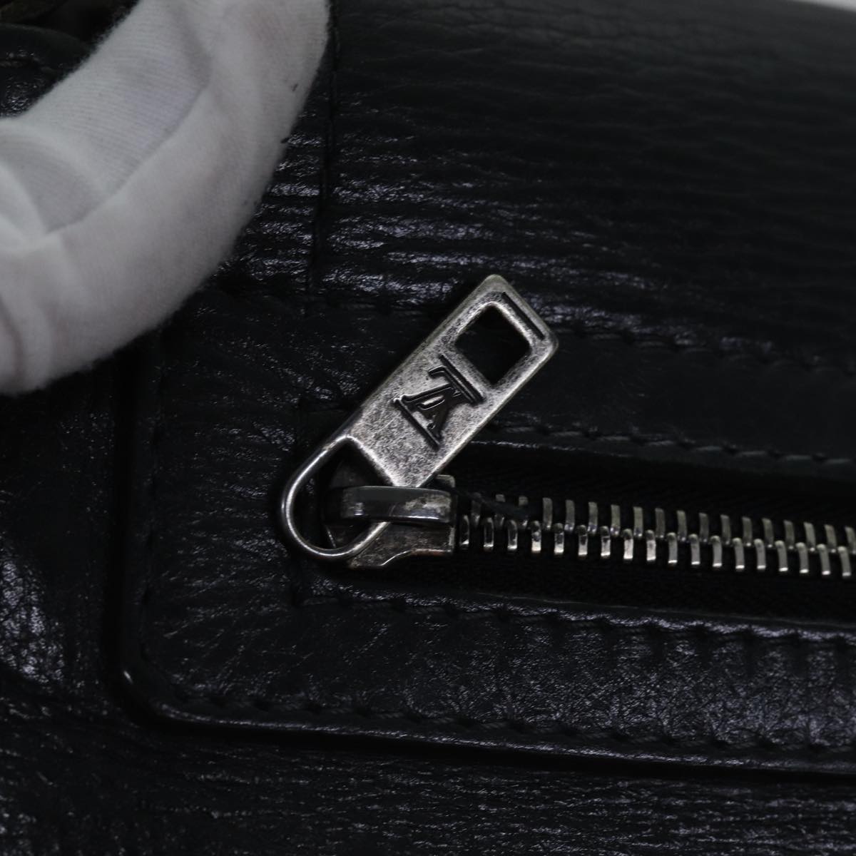 LOUIS VUITTON Utah Ohama Shoulder Bag Leather Black Silver LV bs17487