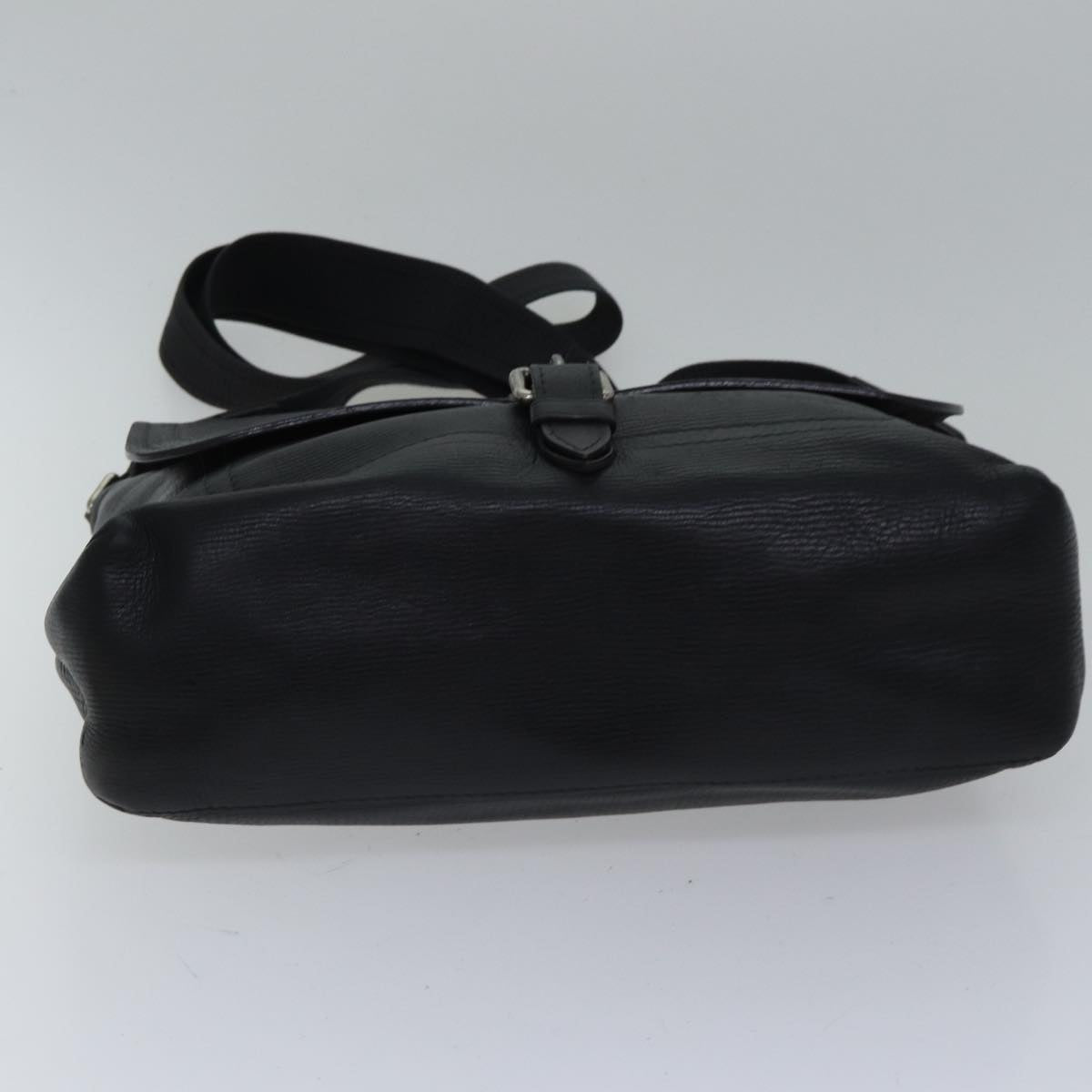 LOUIS VUITTON Utah Ohama Shoulder Bag Leather Black Silver LV bs17487