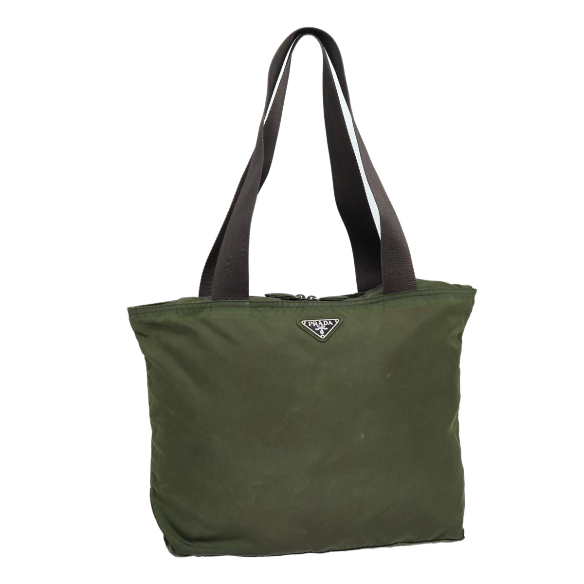 Luxury Prada Tote Bag Nylon Khaki Silver  bs17498