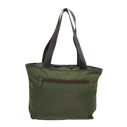 Luxury Prada Tote Bag Nylon Khaki Silver  bs17498