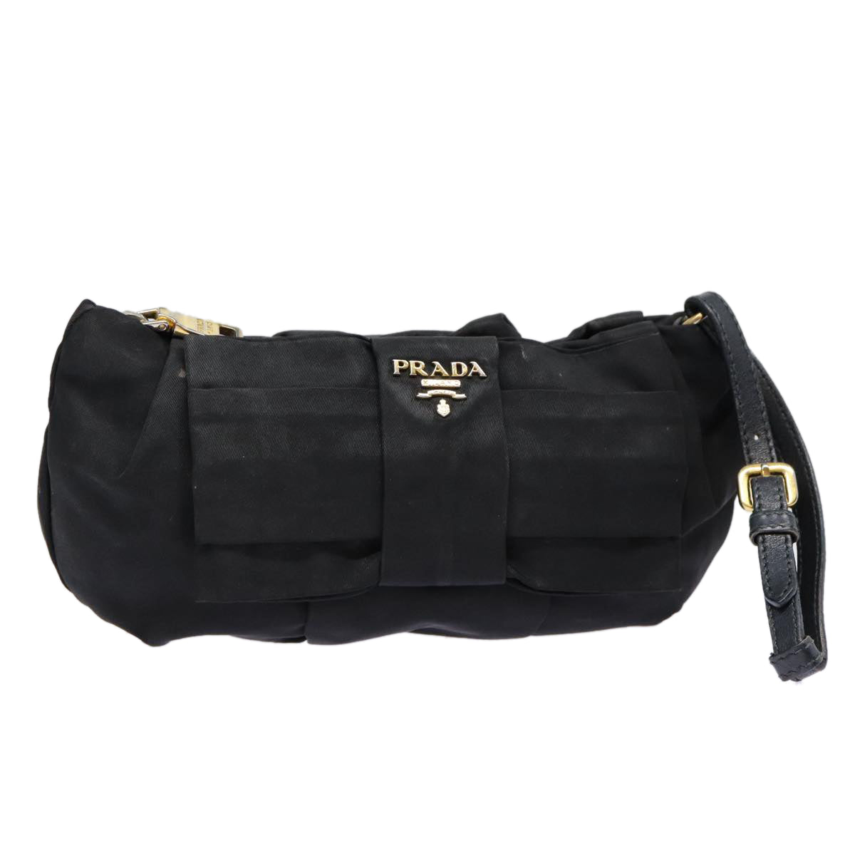 Luxury Prada Pouch Nylon Black Gold  bs17502
