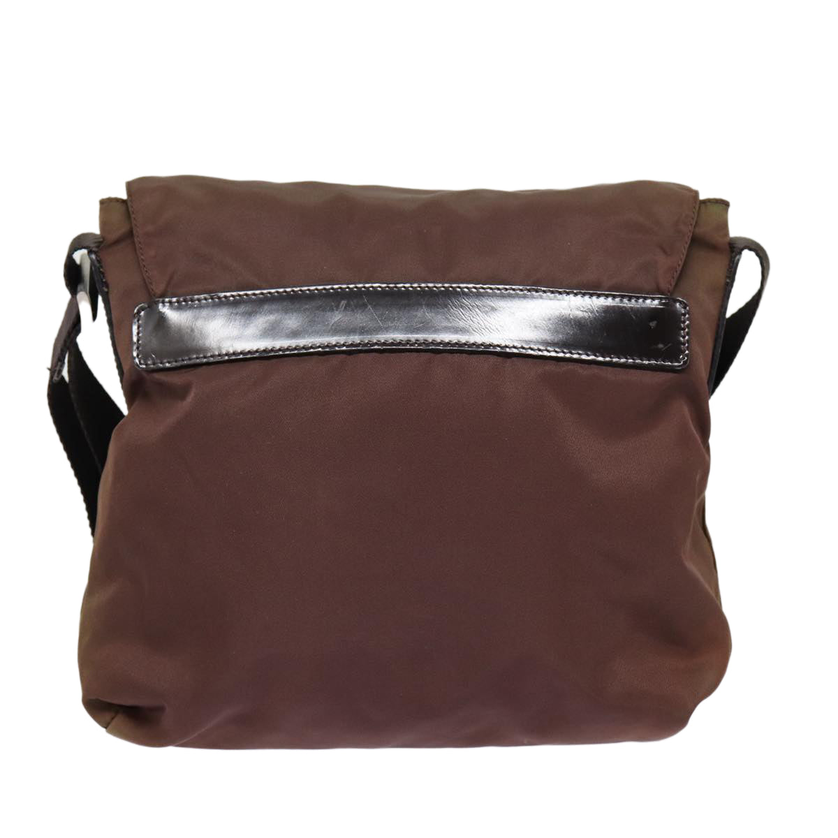 Luxury Prada Shoulder Bag Nylon Brown Silver  bs17504