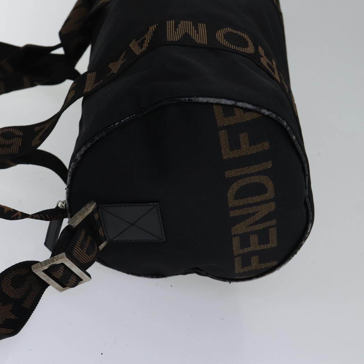 Luxury Fendi Boston Bag Nylon 2way Black Silver 2305 26420 098bs17513