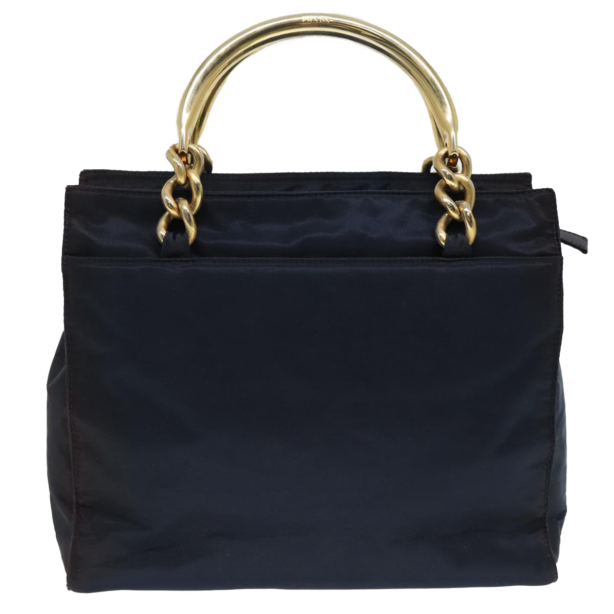Luxury Prada Hand Bag Nylon Navy Gold  bs17517