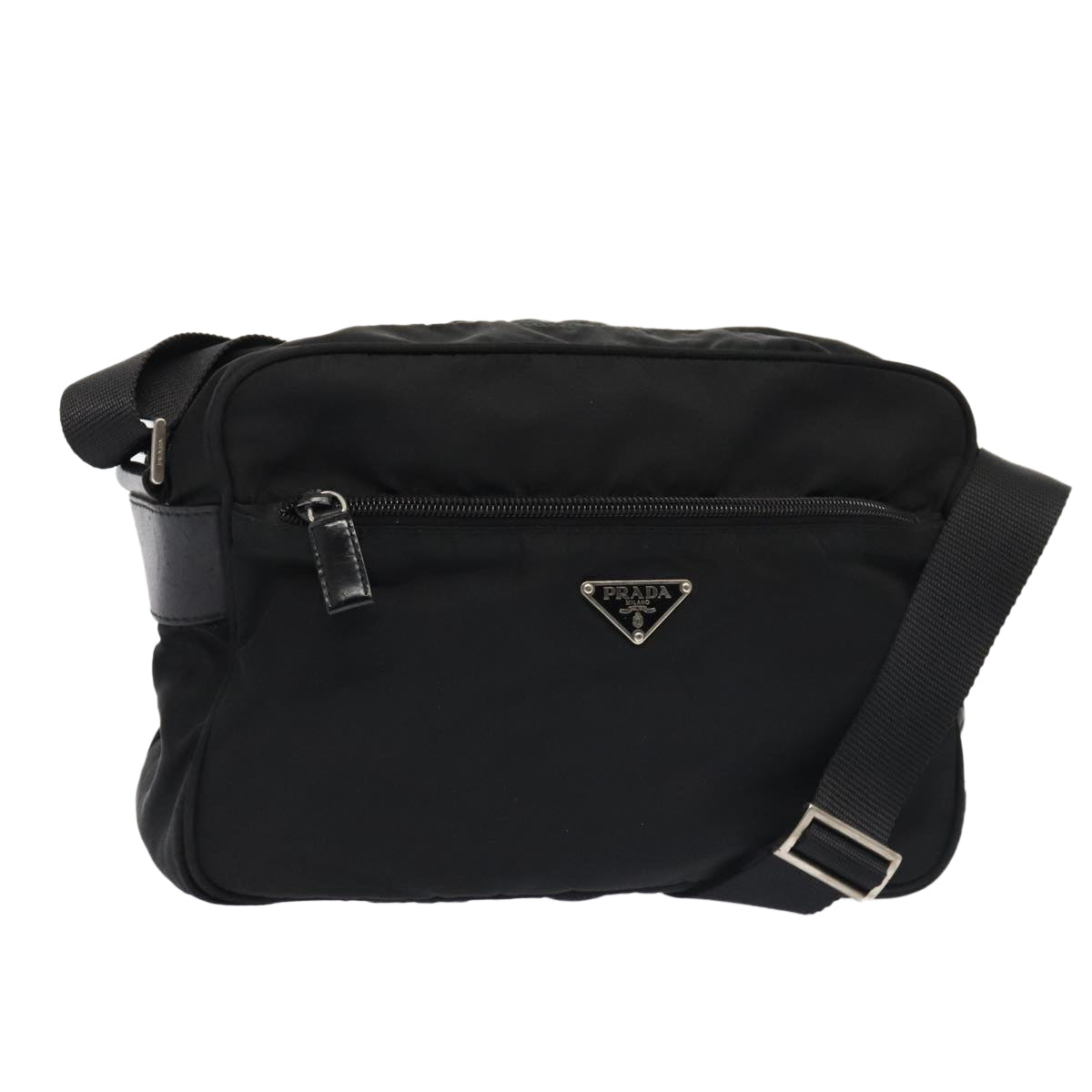 Luxury Prada Shoulder Bag Nylon Black Silver  bs17518