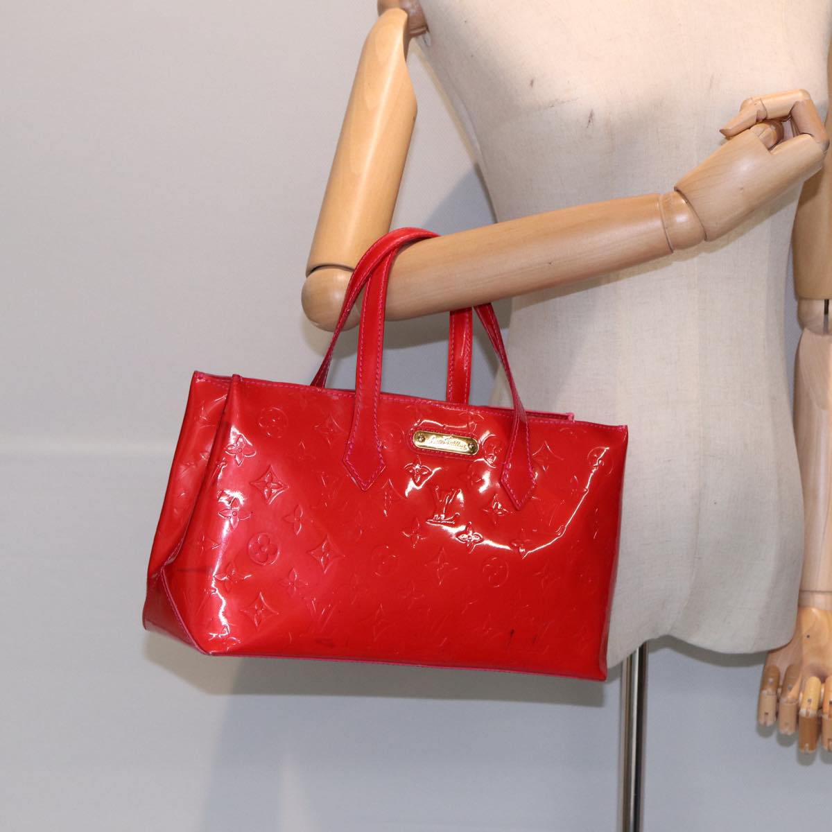 LOUIS VUITTON Monogram Vernis Wilshire PM Hand Bag Rose Pop M93643 bs17530