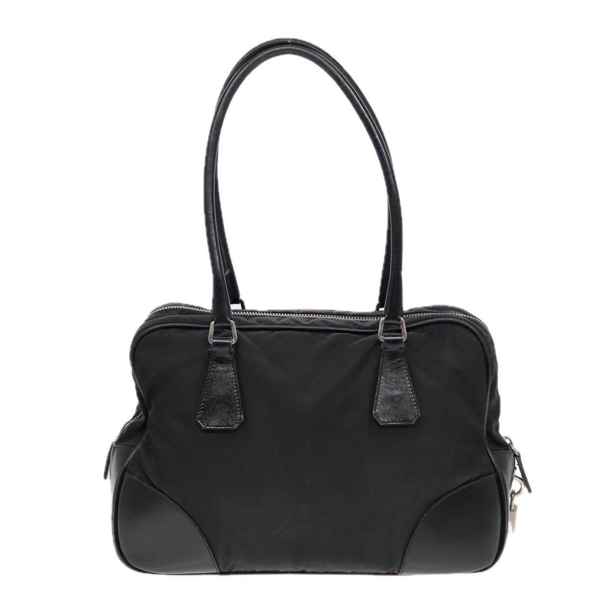 Luxury Prada Hand Bag Nylon Black Silver  bs17572