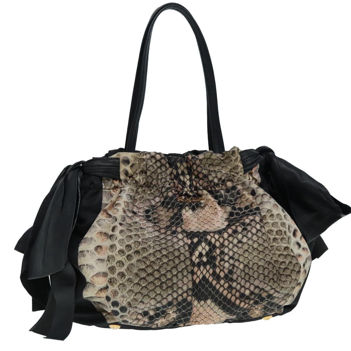 Luxury Prada Hand Bag Nylon Black Gold  bs17580