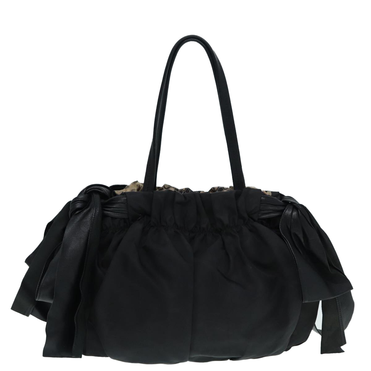 Luxury Prada Hand Bag Nylon Black Gold  bs17580