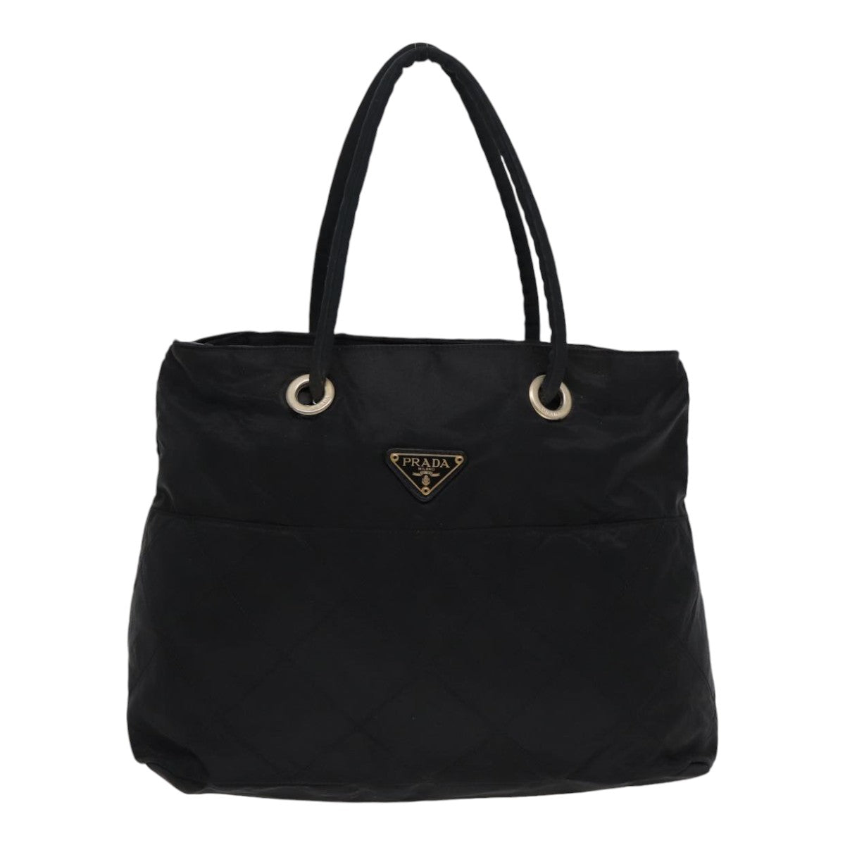 Luxury Prada Hand Bag Nylon Black Gold  bs17605