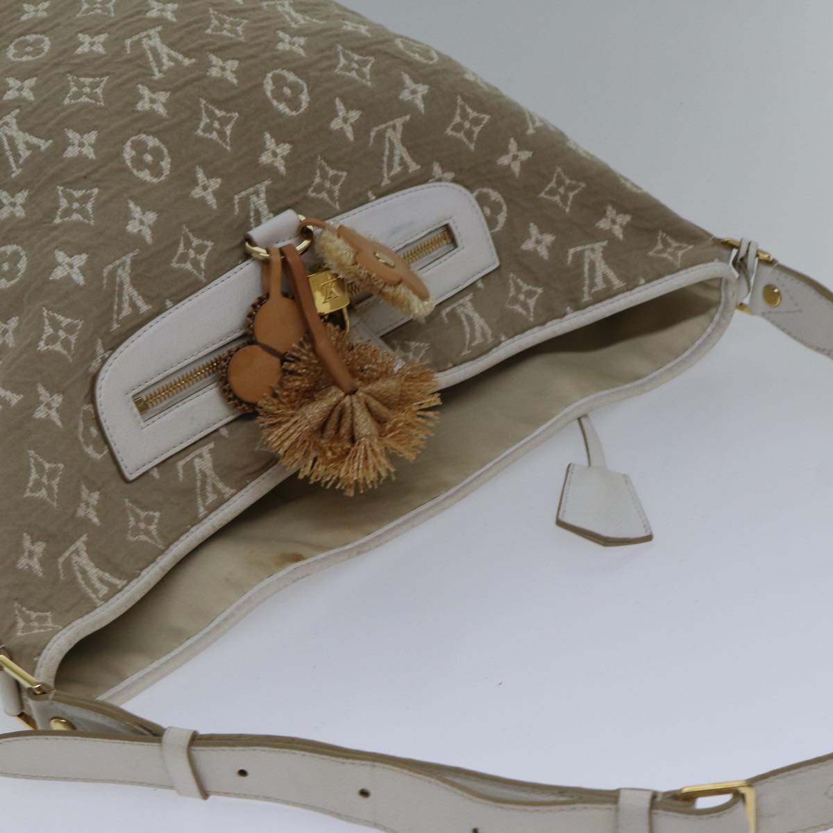 LOUIS VUITTON Monogram Sabia Buzzus PM Bag Beige Bron M93499 LV bs17619