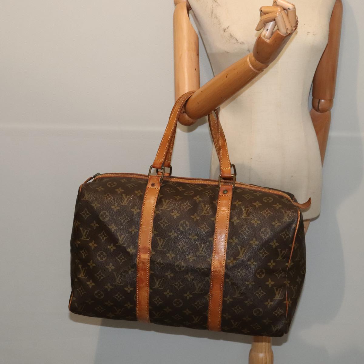 LOUIS VUITTON Monogram Sac Souple 45 Boston Bag M41624 LV bs17633
