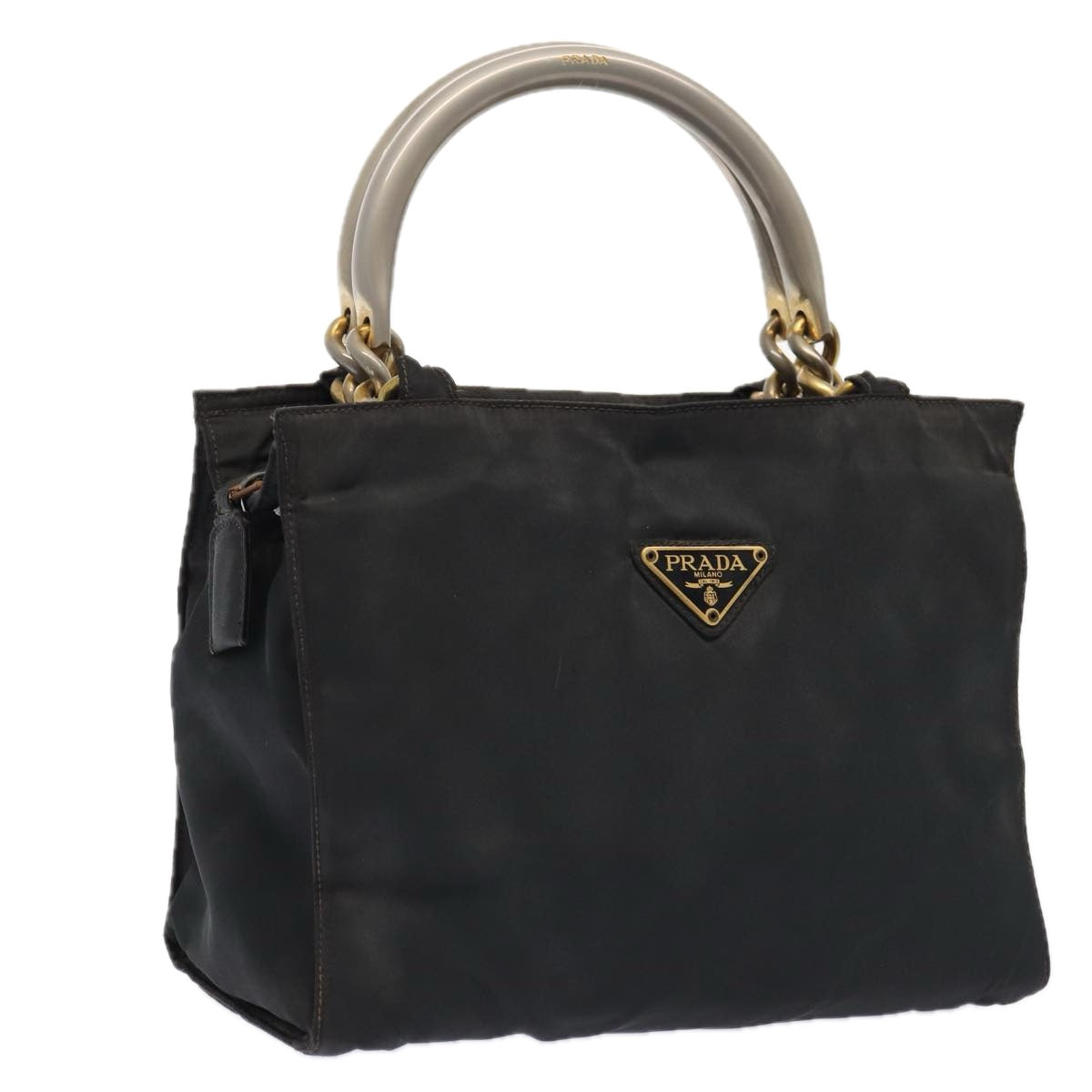 Luxury Prada Hand Bag Nylon Black Gold  bs17641