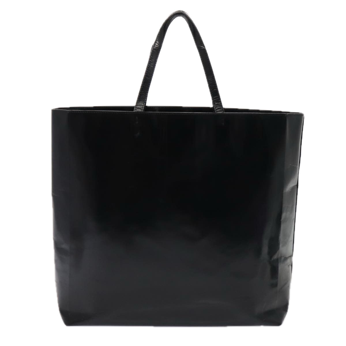 Luxury Prada Hand Bag Patent leather Black Silver  bs17646