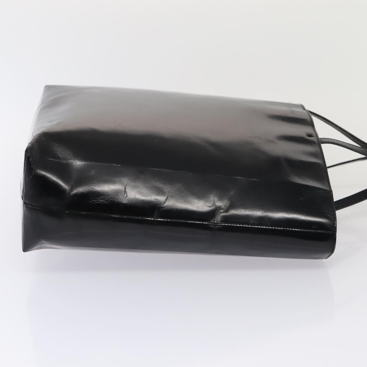 Luxury Prada Hand Bag Patent leather Black Silver  bs17646