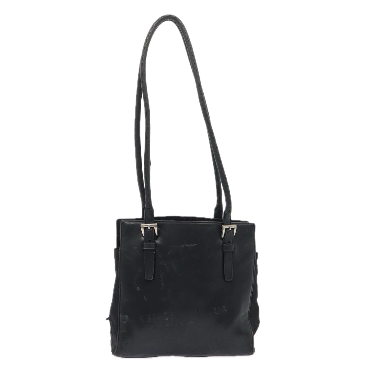Luxury Prada Shoulder Bag Leather Black Silver  bs17651