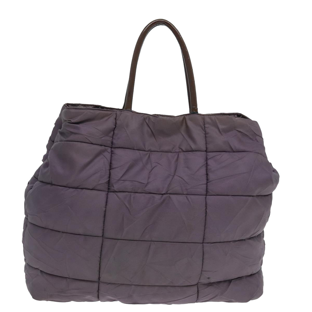 Luxury Prada Hand Bag Nylon 2way Purple Gold  bs17721