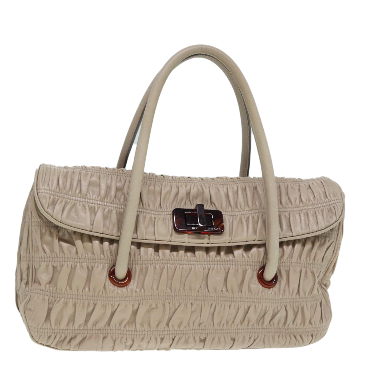 Luxury Prada Hand Bag Leather Beige  bs17722