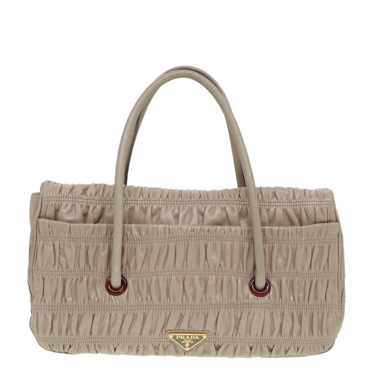 Luxury Prada Hand Bag Leather Beige  bs17722