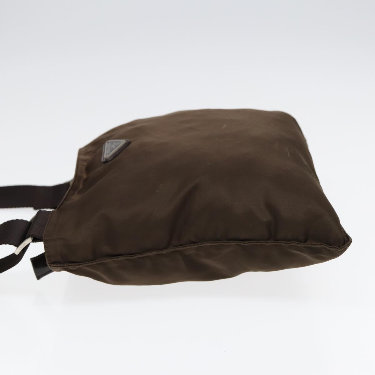 Luxury Prada Shoulder Bag Nylon Brown Silver  bs17747
