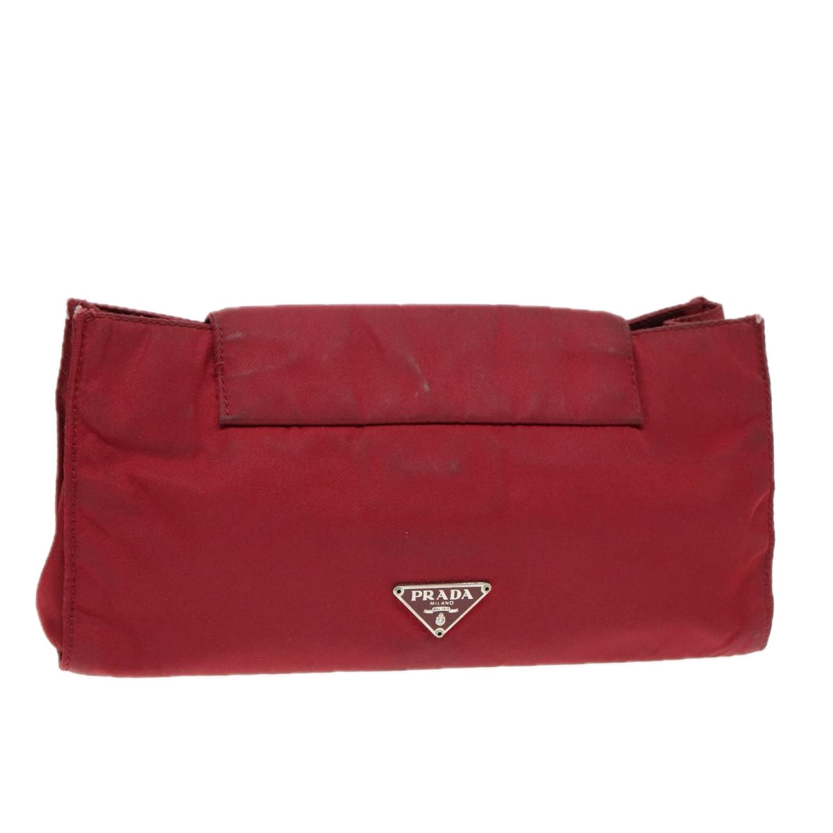Luxury Prada Pouch Nylon Red Silver  bs17748