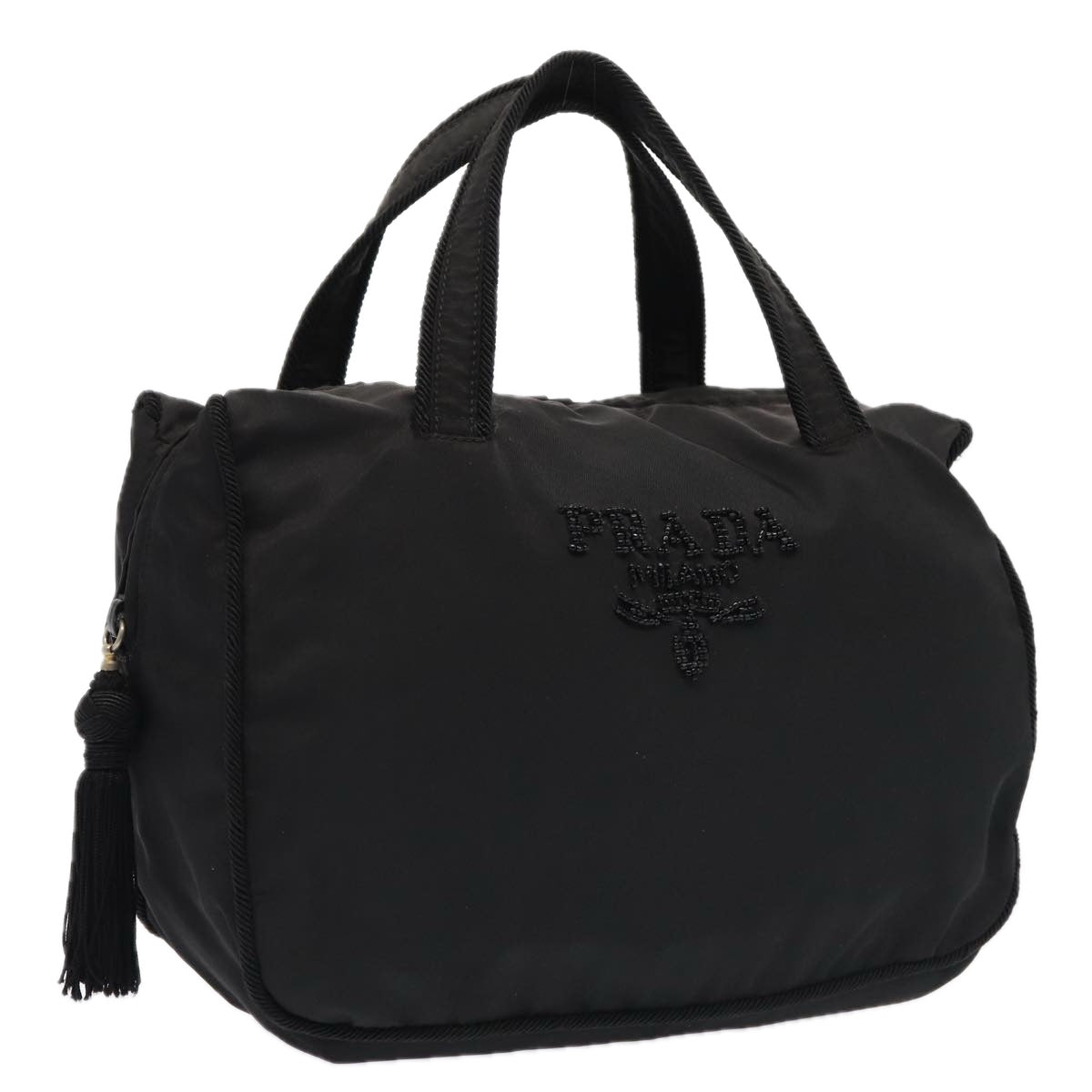 Luxury Prada Hand Bag Nylon Black Silver  bs17749
