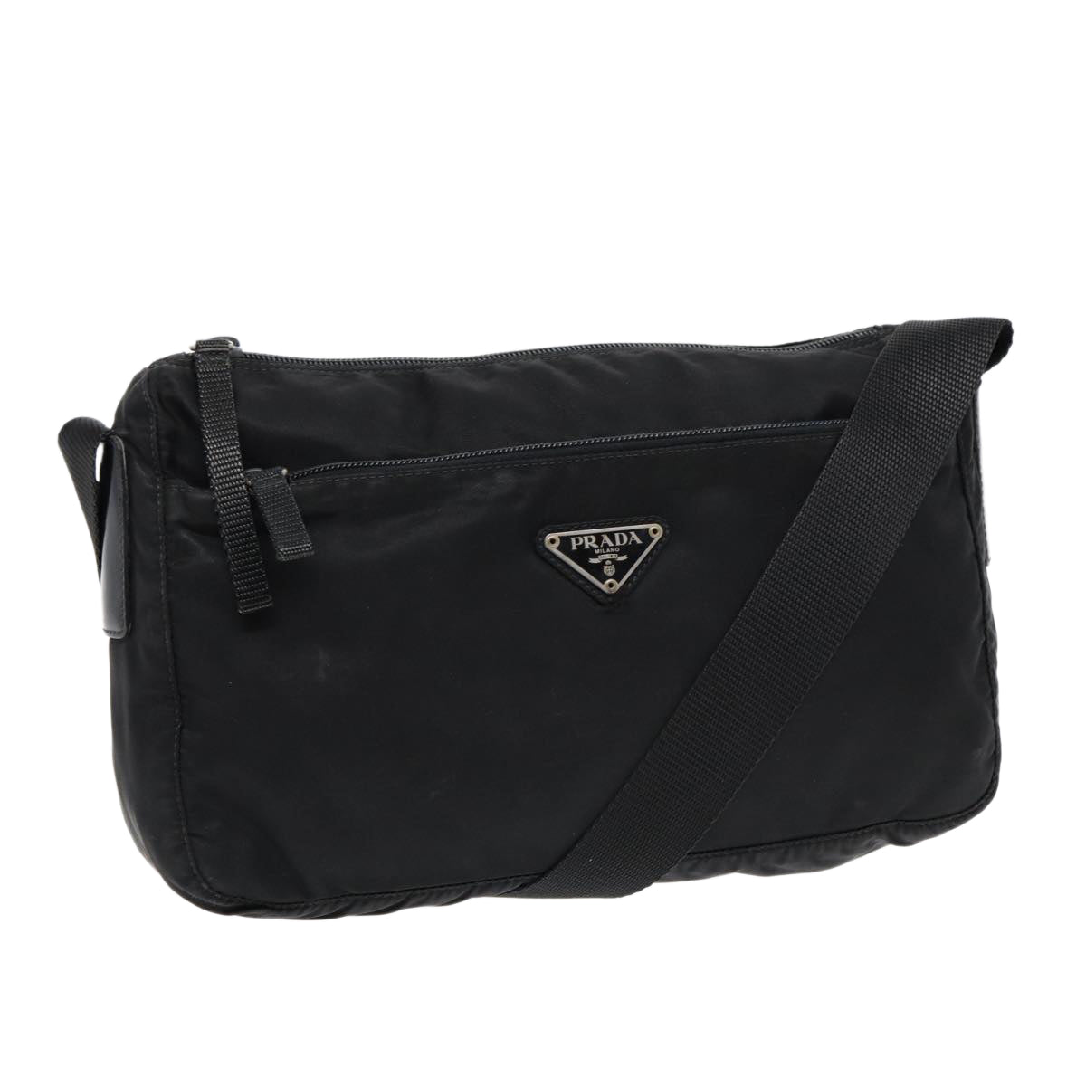 Luxury Prada Shoulder Bag Nylon Black Silver  bs17764