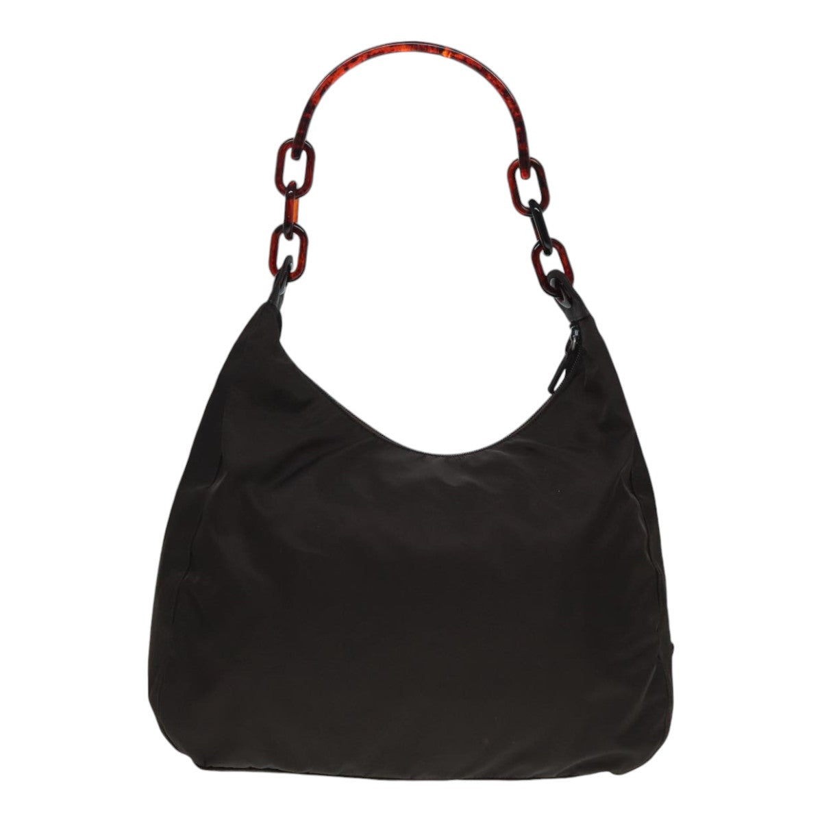 Luxury Prada Shoulder Bag Nylon Brown Silver  bs17776
