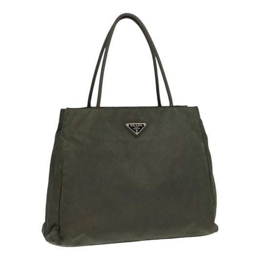 Luxury Prada Tote Bag Nylon Khaki Silver  bs17777