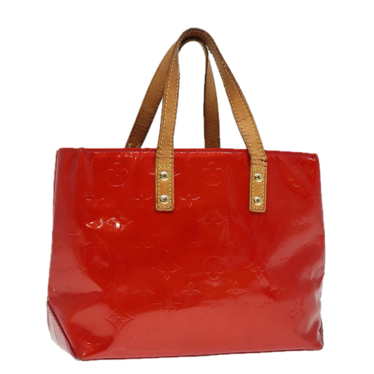 LOUIS VUITTON Monogram Vernis Reade PM Hand Bag Red Rouge M91088 LV bs17816