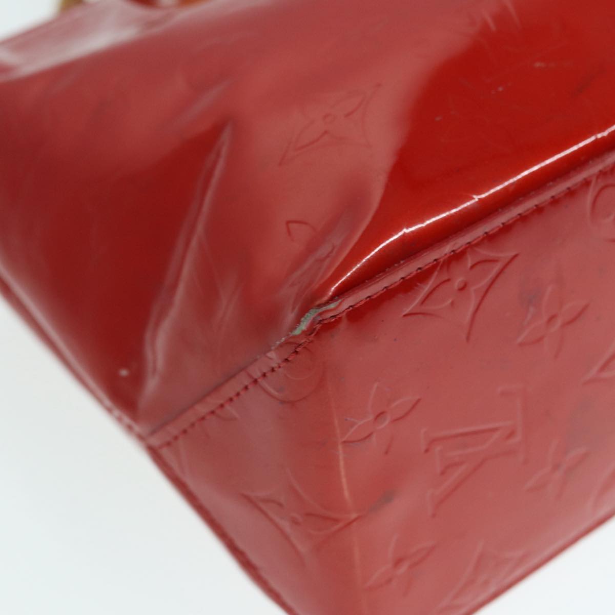 LOUIS VUITTON Monogram Vernis Reade PM Hand Bag Red Rouge M91088 LV bs17816