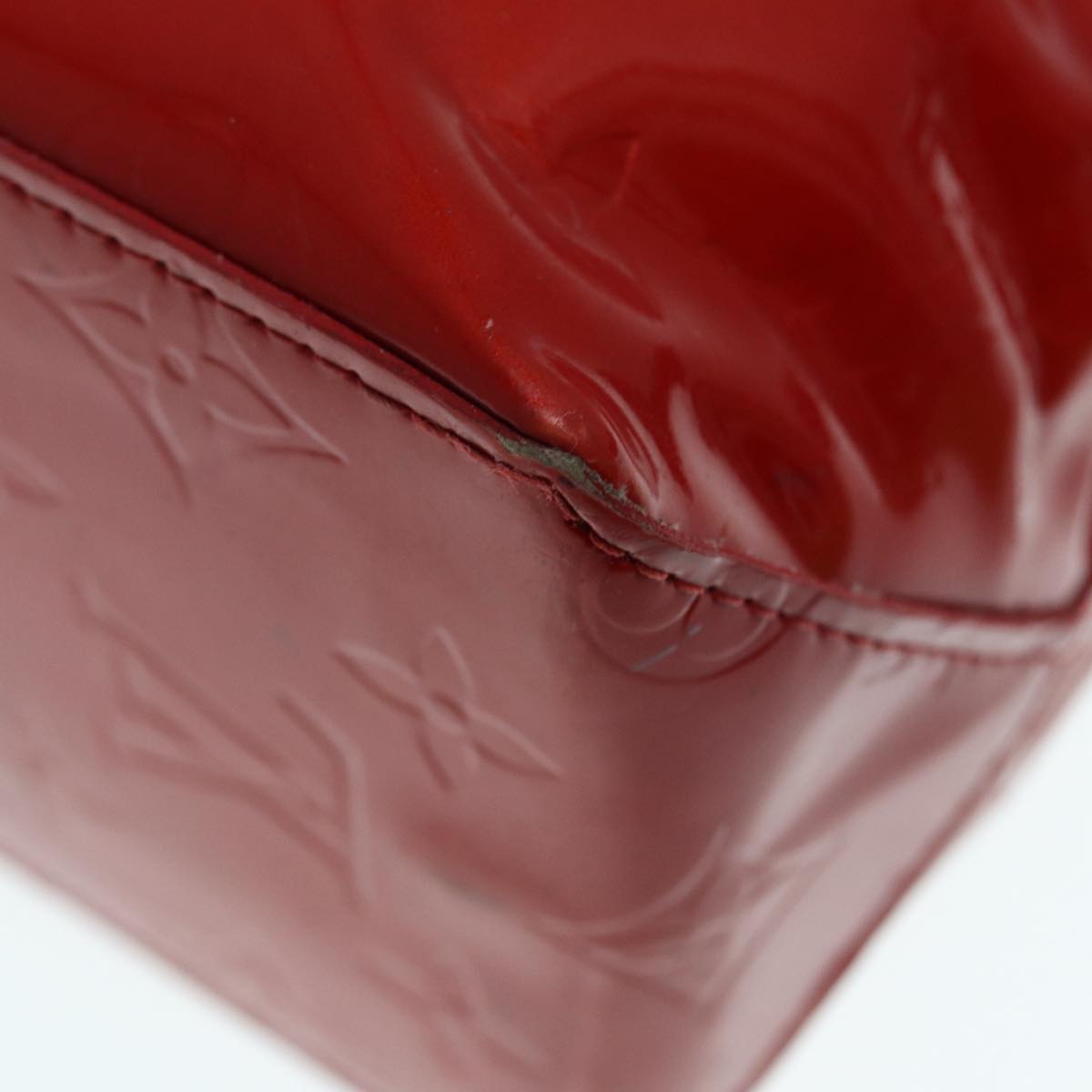 LOUIS VUITTON Monogram Vernis Reade PM Hand Bag Red Rouge M91088 LV bs17816