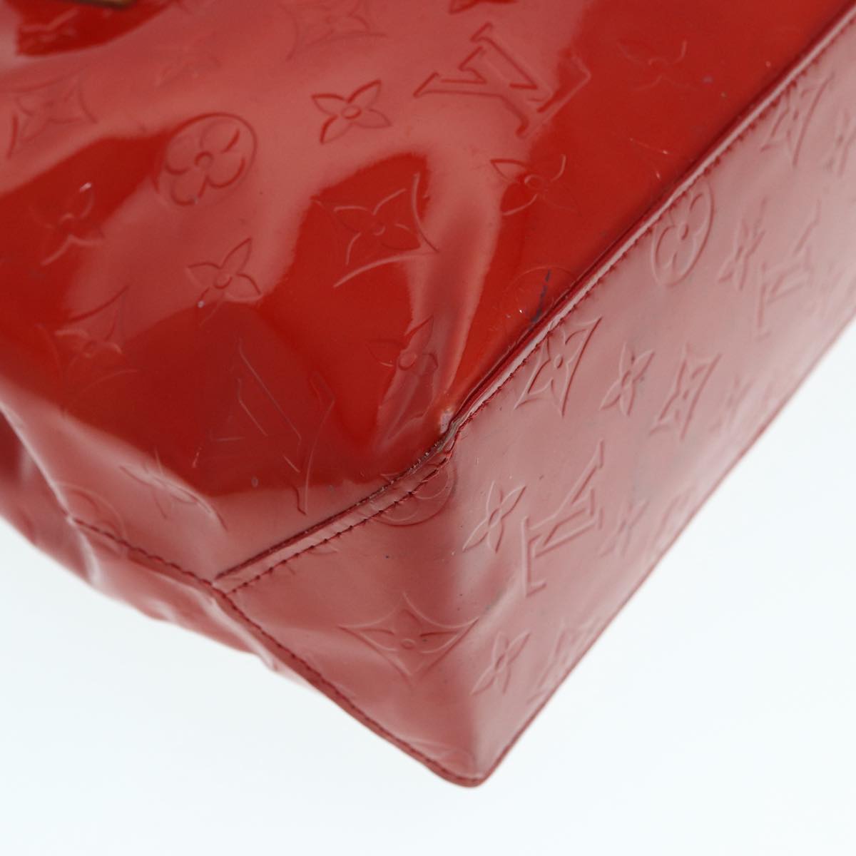 LOUIS VUITTON Monogram Vernis Reade PM Hand Bag Red Rouge M91088 LV bs17816