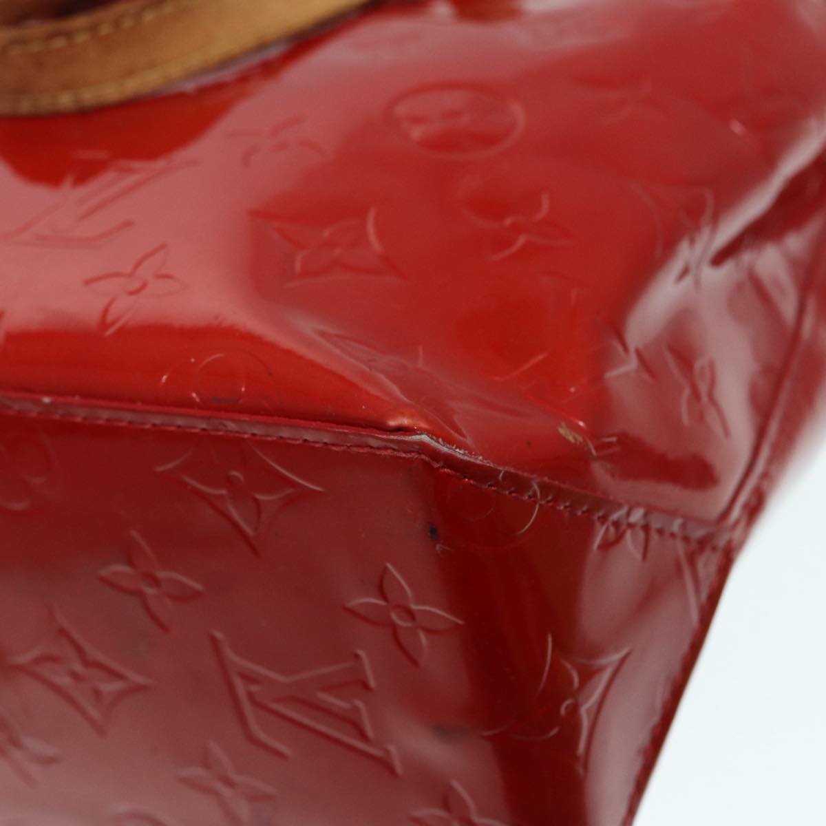 LOUIS VUITTON Monogram Vernis Reade PM Hand Bag Red Rouge M91088 LV bs17816