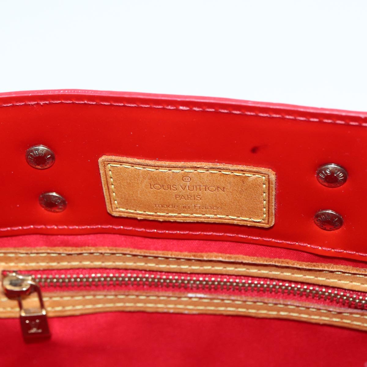 LOUIS VUITTON Monogram Vernis Reade PM Hand Bag Red Rouge M91088 LV bs17816