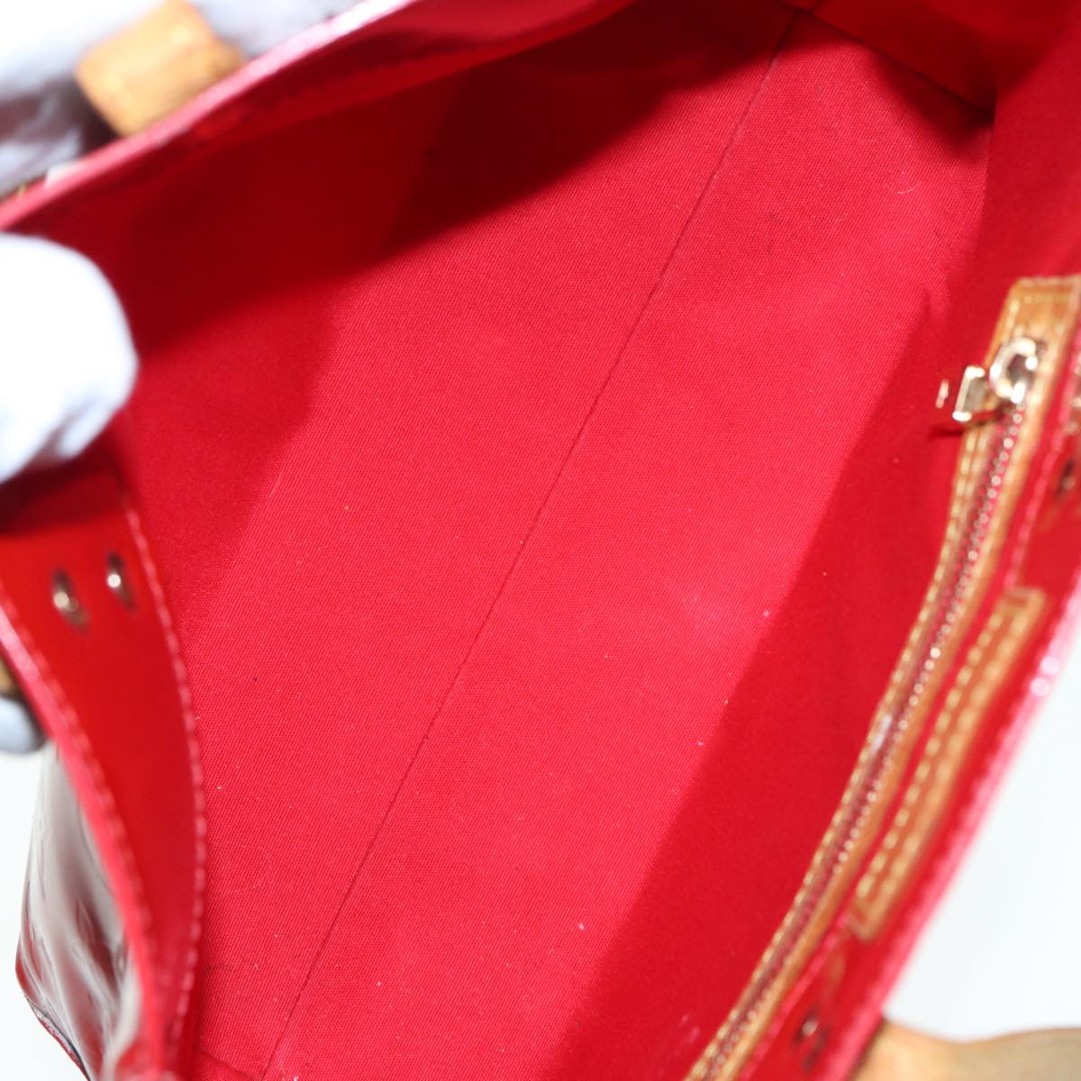 LOUIS VUITTON Monogram Vernis Reade PM Hand Bag Red Rouge M91088 LV bs17816