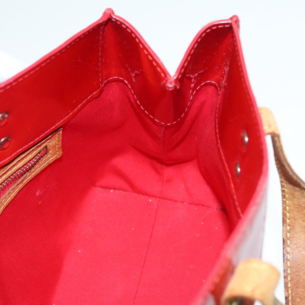 LOUIS VUITTON Monogram Vernis Reade PM Hand Bag Red Rouge M91088 LV bs17816