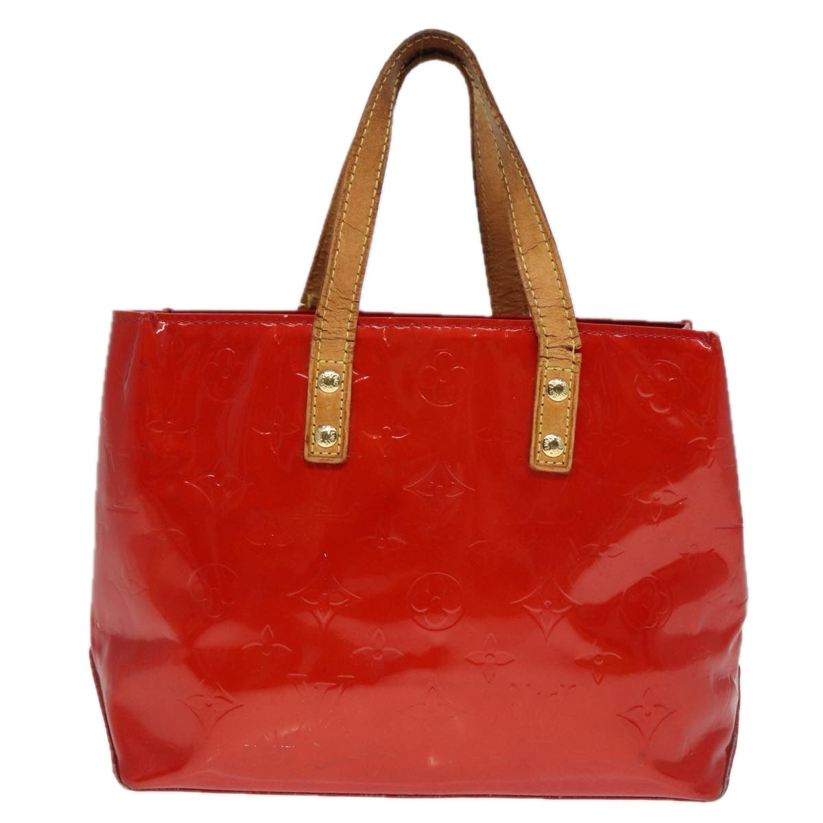 LOUIS VUITTON Monogram Vernis Reade PM Hand Bag Red Rouge M91088 LV bs17816